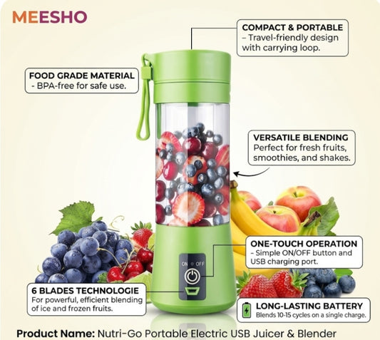 Double USB portable mixer grinder