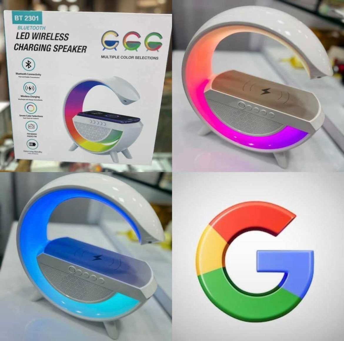 Wireless Fast Charger, Bluetooth Speaker & Atmospheric RGB Mood Lamp BT2301 3-in-1 Smart Hub: